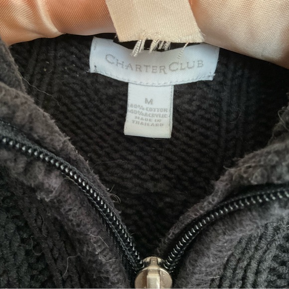 Vintage Y2K Charter Club Cable Knit Full Zip Sweater - Picture 2 of 3